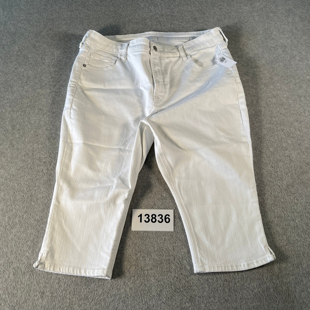 Old Navy Capri Jeans Womens 16P White Cotton High Rise Secret Smooth Pockets